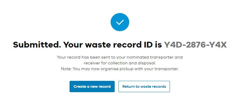 Create waste record - Step 16