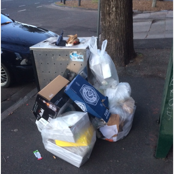 Litter on street