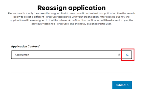 Reassign application