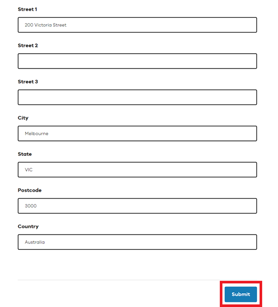submit organisation details