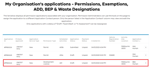 Confirm application