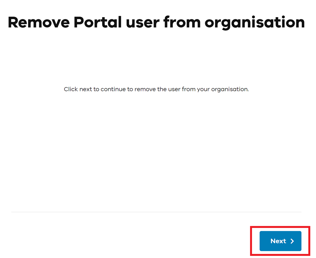 Remove portal user from organisation