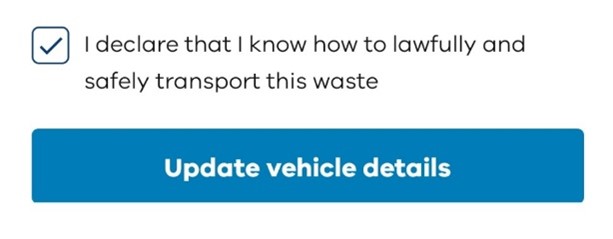 Vehicle details confirmation 