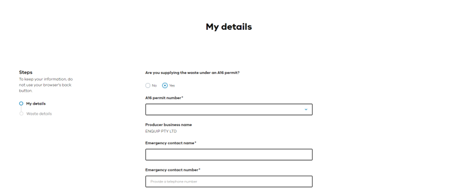My details window