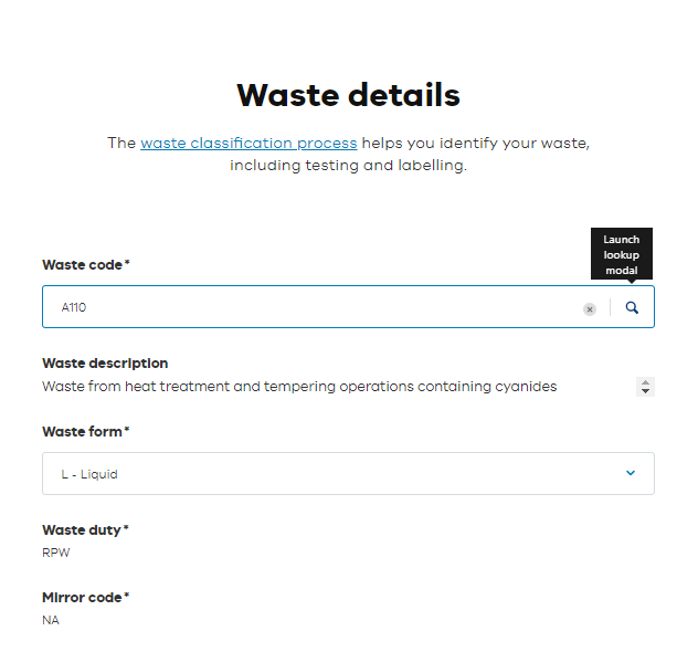 Create waste record - Step 5
