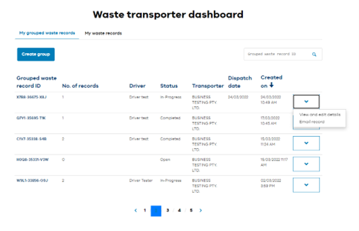  Steps to email a grouped waste record using waste tracker