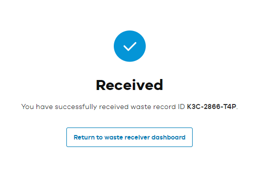 Receive waste - Step 9b