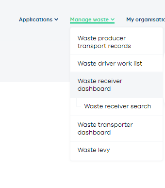 Receive waste - Step 2