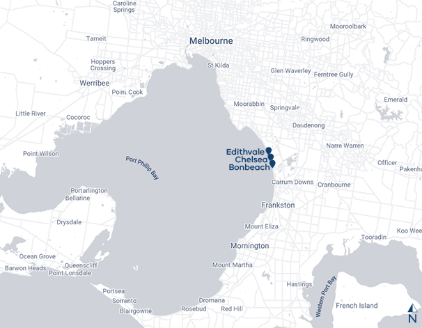 Map of Edithvale, Chelsea and Bonbeach