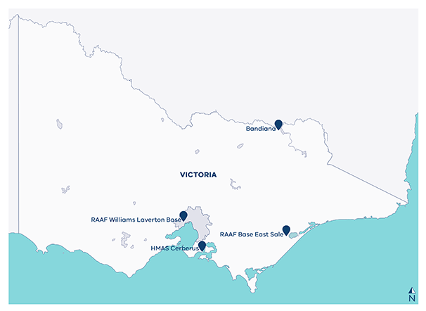Map of PFAS sites in Victoria