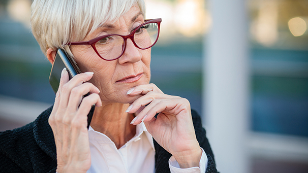 Person talking on a mobile phone