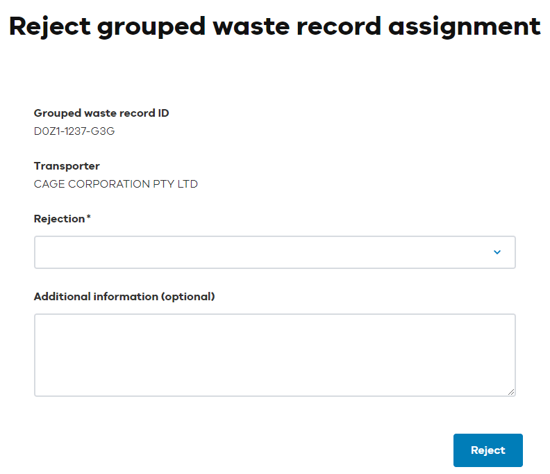 Reject assignment