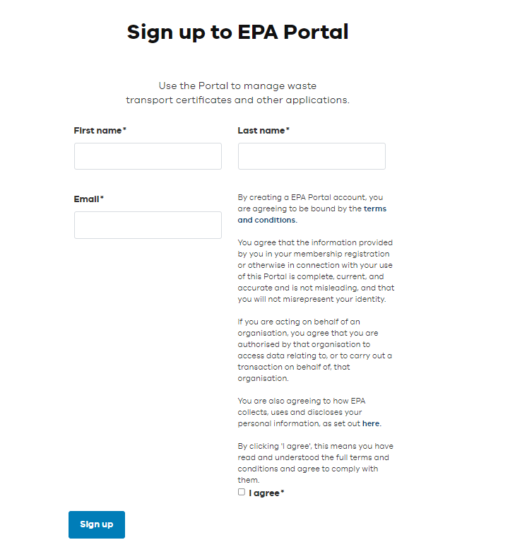 epa portal complete signup