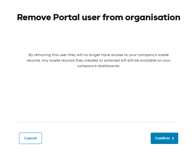 Remove portal user from organisation