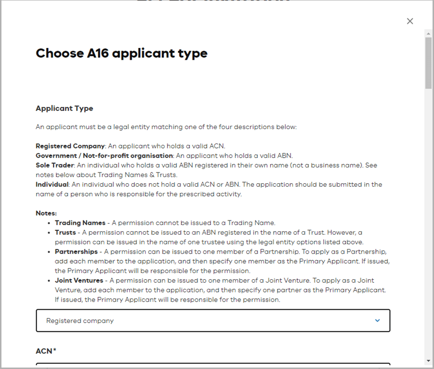 EPA a16 applicant type