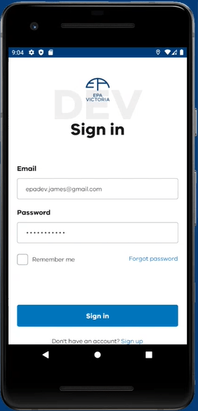 EPA portal login