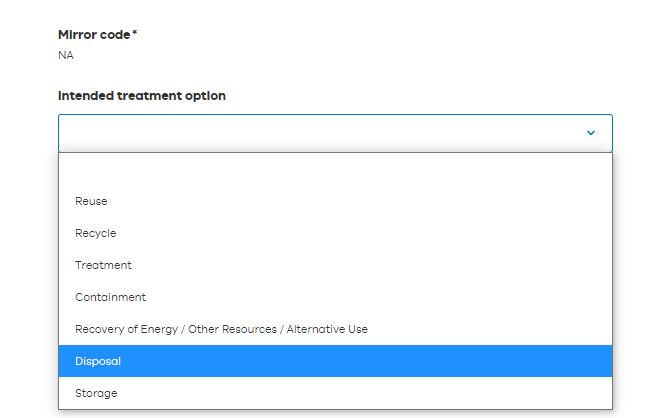 Intended treatment and package type details