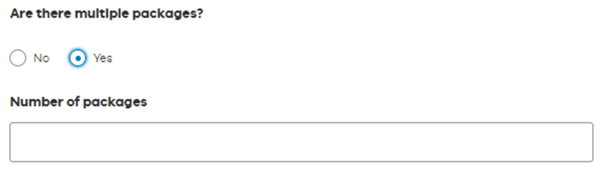 enter the number of packages