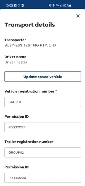 Enter vehicle details