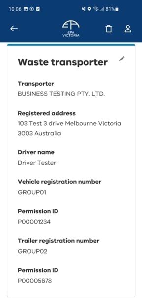 Update vehicle details