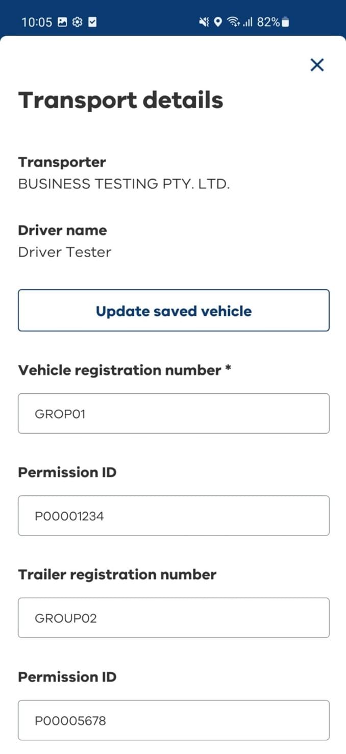 Transport details