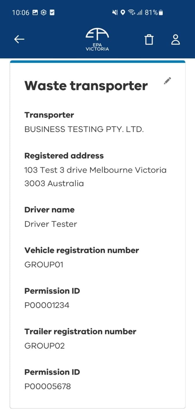 Update vehicle details