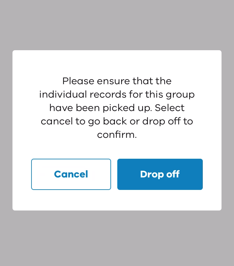 Drop off warning notification