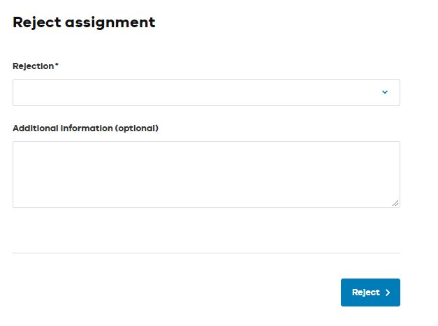 Reject waste record assignment