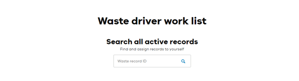 Waste driver work list