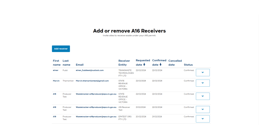 Add receiver