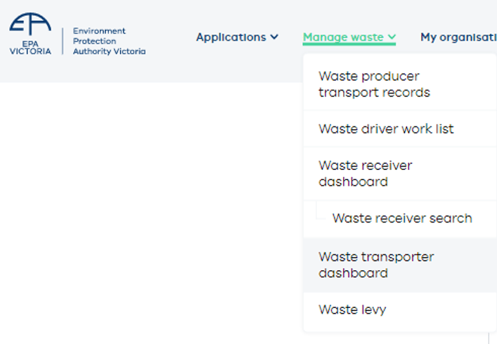 How to navigate between dashboards using Waste Tracker | epa.vic.gov.au