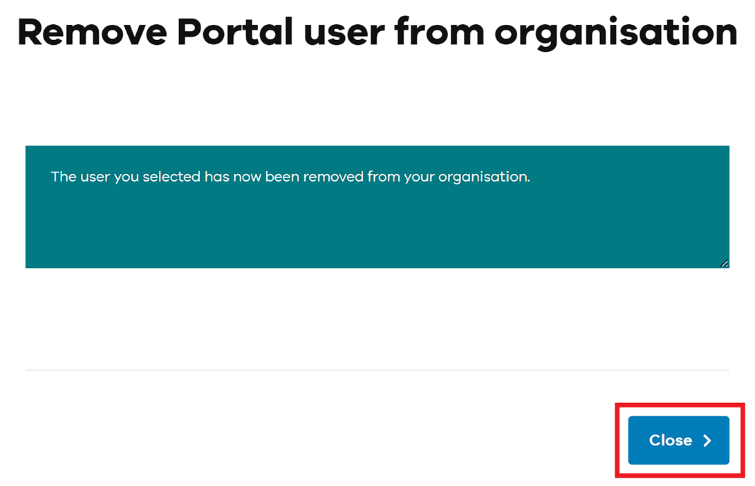 Complete the removal process