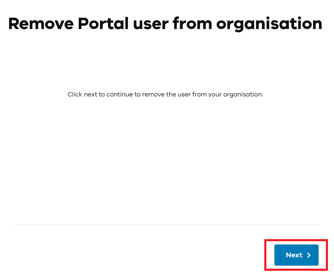 Remove Portal user from the organisation