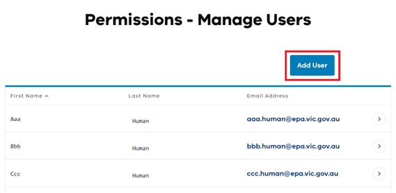 Start the add user process