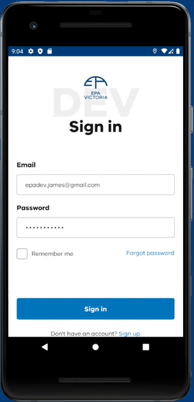 EPA portal login