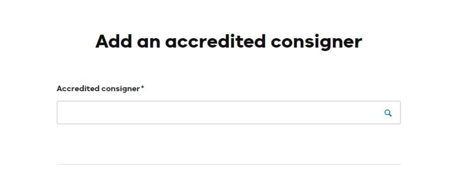 Add Accredited Consigner