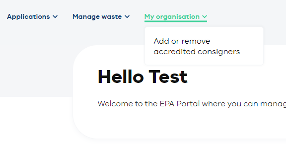 Choose to add or remove Accredited Consigner