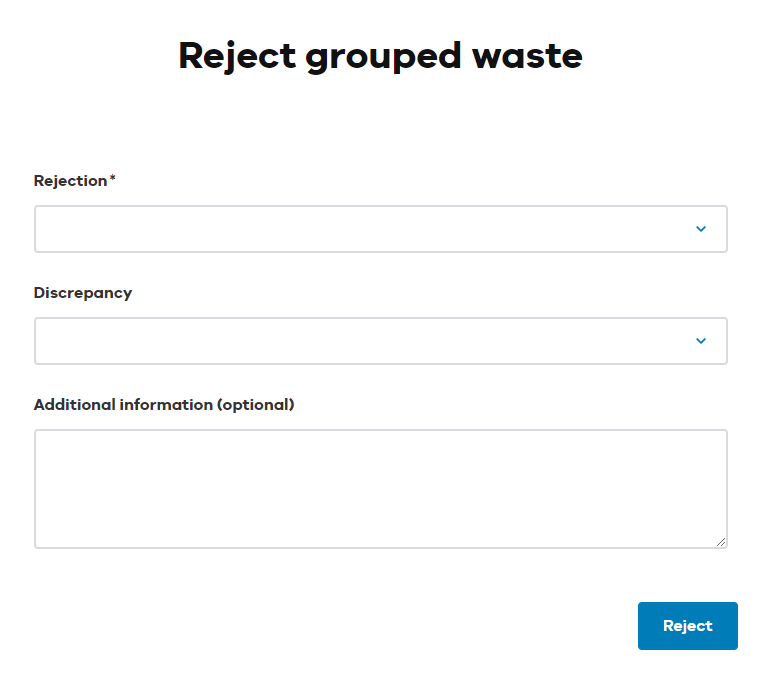 Reject grouped waste
