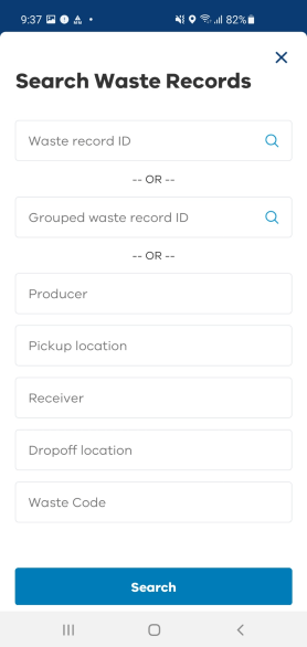 Enter search details